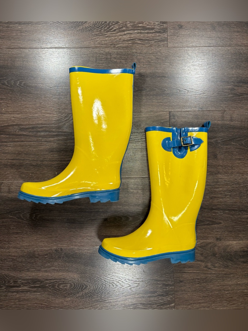 Old Navy Yellow and Blue Women's Rain Boots Size 10